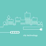 Concept electric circuit city Vector flat design N4