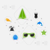 Set of summer tourism icons N407