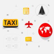 Set of summer tourism icons N409
