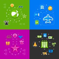 Set of summer tourism icons N411