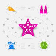 Set of summer tourism icons N413