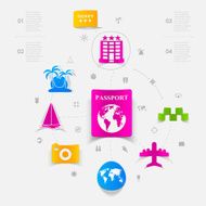 Set of summer tourism icons N414
