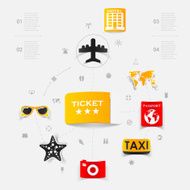 Set of summer tourism icons N415