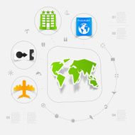 Set of summer tourism icons N416