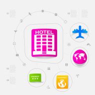 Set of summer tourism icons N417
