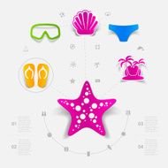 Set of summer tourism icons N418