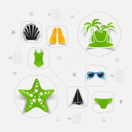 Set of summer tourism icons N424