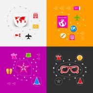Set of summer tourism icons N425