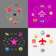Set of summer tourism icons N426