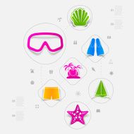 Set of summer tourism icons N431