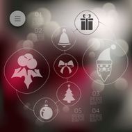 Christmas infographic with unfocused background N159
