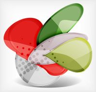 Abstract option infographic - glass round shapes N18