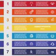 Seven colour strips template for infographics