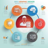 Admin data concept info graphic design clean vector