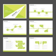 LIght Green Infographic elements presentation template flat design set