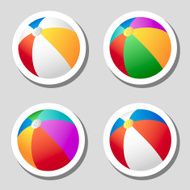 Beach ball stickers set
