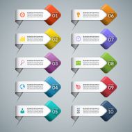 Set of infographic arrows with business marketing icons N2