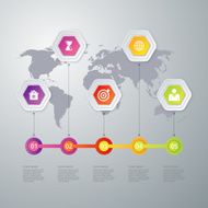 Vector illustration infographics timeline five options N3