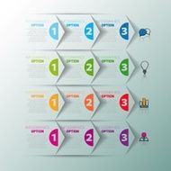 One two three Set of three version infographics vector N2