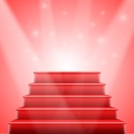 Photorealistic Vector Isolated Red Stairs to Stage with Carp