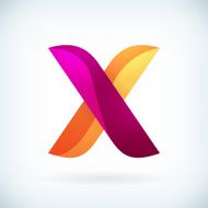 Modern twisted letter x