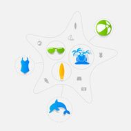 Set of summer tourism icons N434