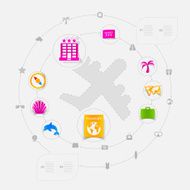 Set of summer tourism icons N436