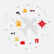 Set of summer tourism icons N437