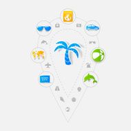 Set of summer tourism icons N438