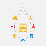 Set of summer tourism icons N439