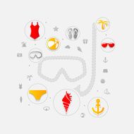 Set of summer tourism icons N440