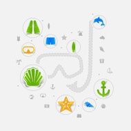 Set of summer tourism icons N441