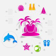 Set of summer tourism icons N442