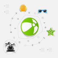 Set of summer tourism icons N444
