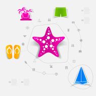 Set of summer tourism icons N445