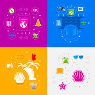 Set of summer tourism icons N446