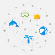 Set of summer tourism icons N448