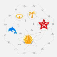 Set of summer tourism icons N449