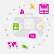 Set of summer tourism icons N450