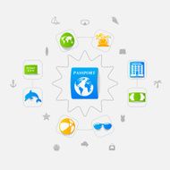 Set of summer tourism icons N452