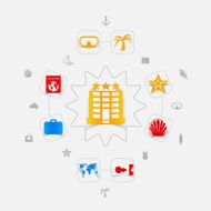 Set of summer tourism icons N453
