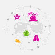 Set of summer tourism icons N454