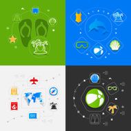 Set of summer tourism icons N455