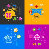 Set of summer tourism icons N456