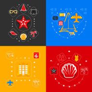 Set of summer tourism icons N457