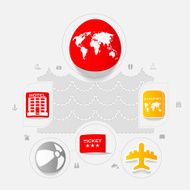 Set of summer tourism icons N460