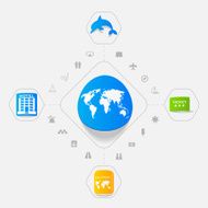 Set of summer tourism icons N462