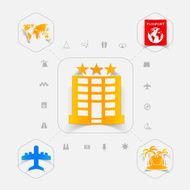 Set of summer tourism icons N463
