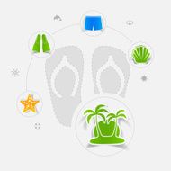 Set of summer tourism icons N465