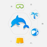 Set of summer tourism icons N466